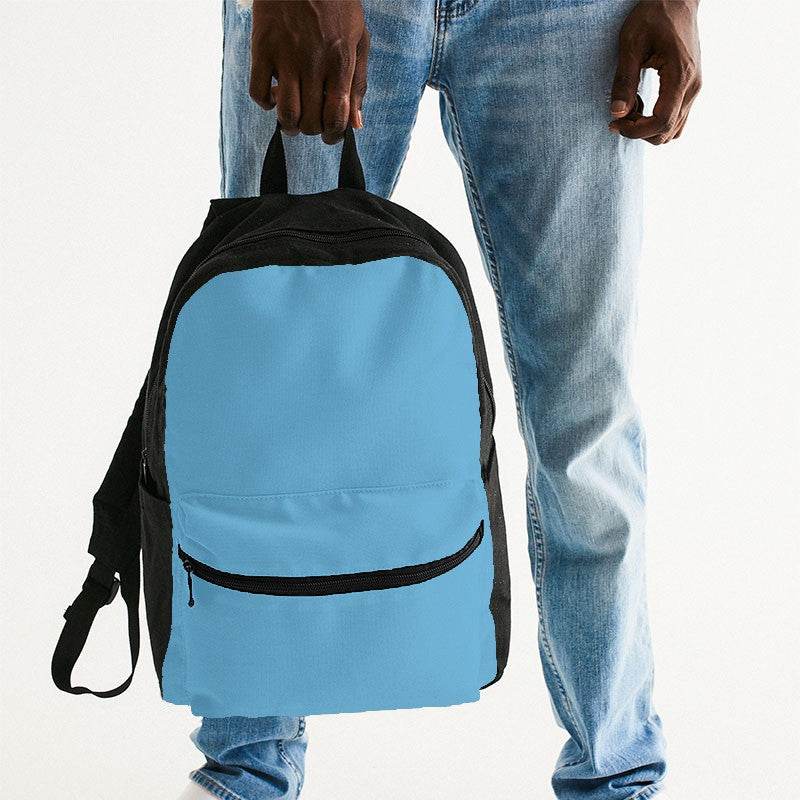Medium-Light Medium Cyan Canvas Backpack (BC1-ME-ML) - Man Holding