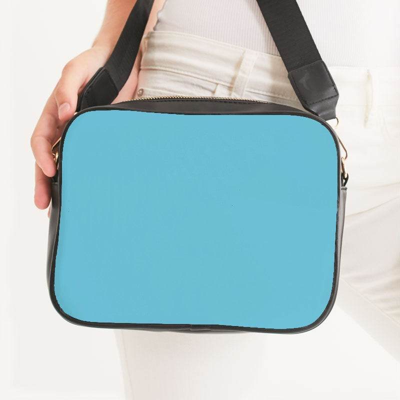 Medium-Light Medium Cyan Crossbody Bag (BC3-ME-ML) - Woman Front CloseUp