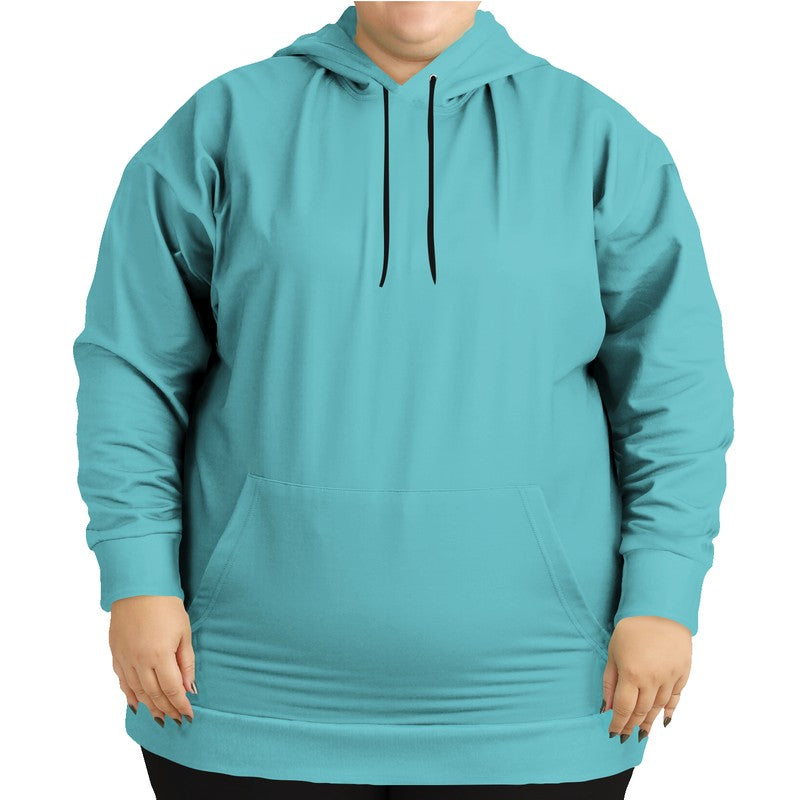 Medium-Light Medium Cyan Hoodie PLUS (CBG1-ME-ML) - Woman Front PLUS