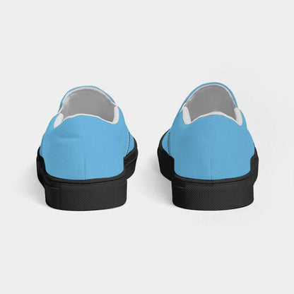 Medium-Light Medium Cyan Women's Slip-On Canvas Sneakers (BC1-ME-ML) - Back
