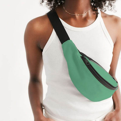 Medium-Light Medium Green Belt Bag (BGG3-ME-ML) - Woman Front CloseUp
