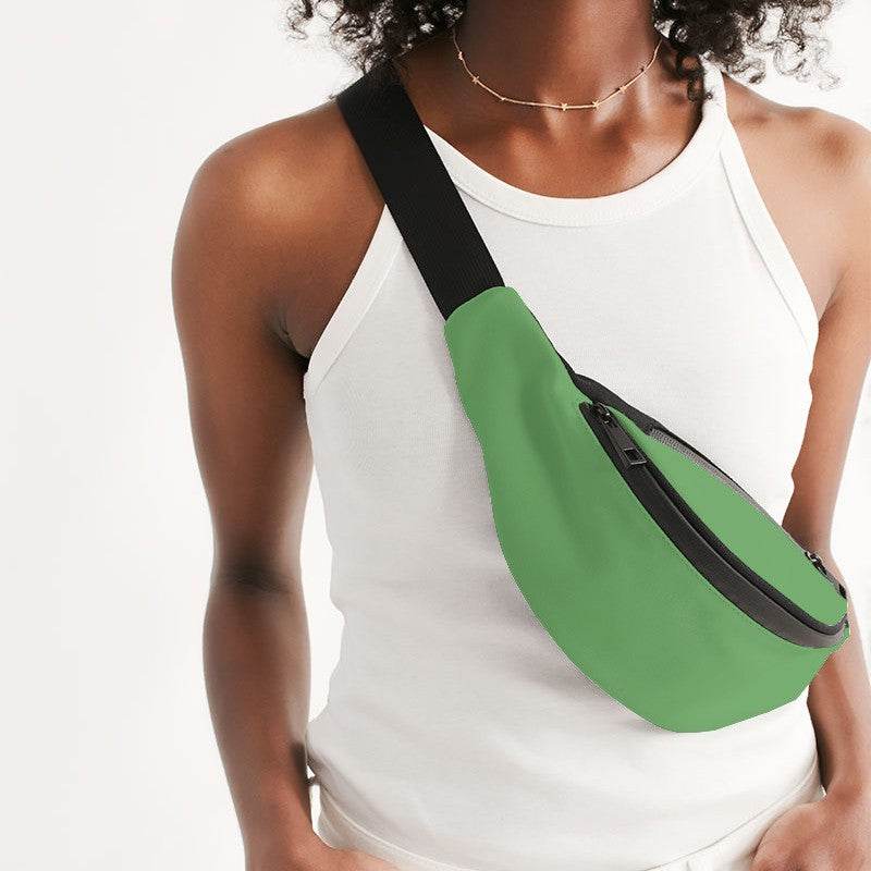 Medium-Light Medium Green Belt Bag (GL1-ME-ML) - Woman Front CloseUp