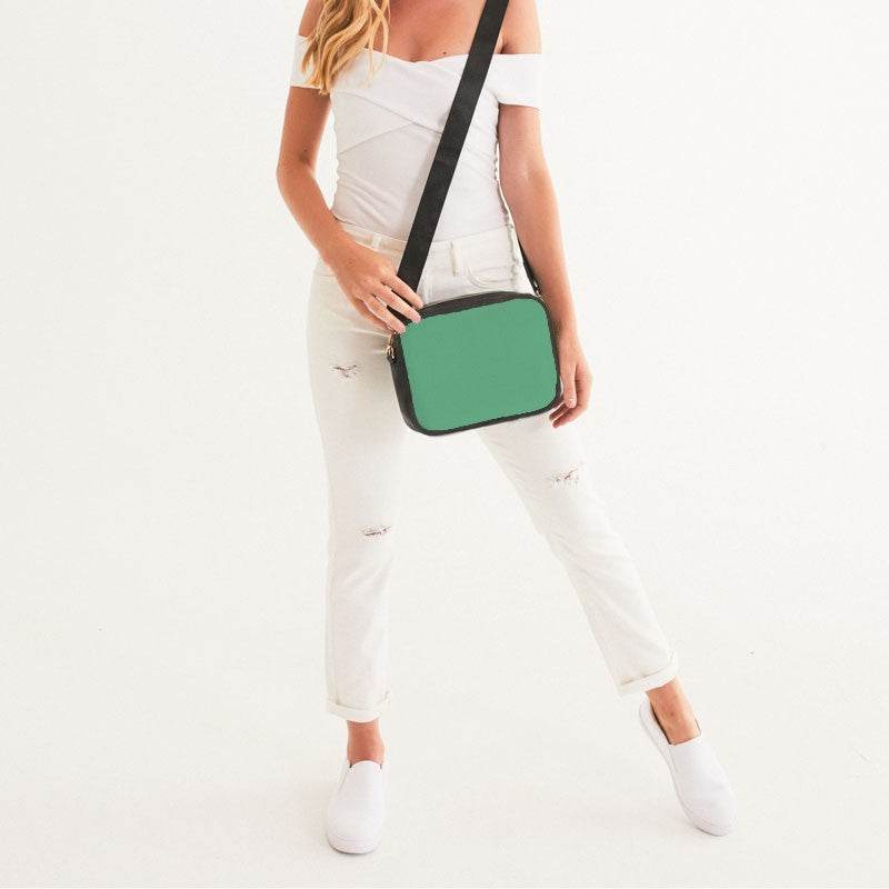 Medium-Light Medium Green Crossbody Bag (BGG3-ME-ML) - Woman Front