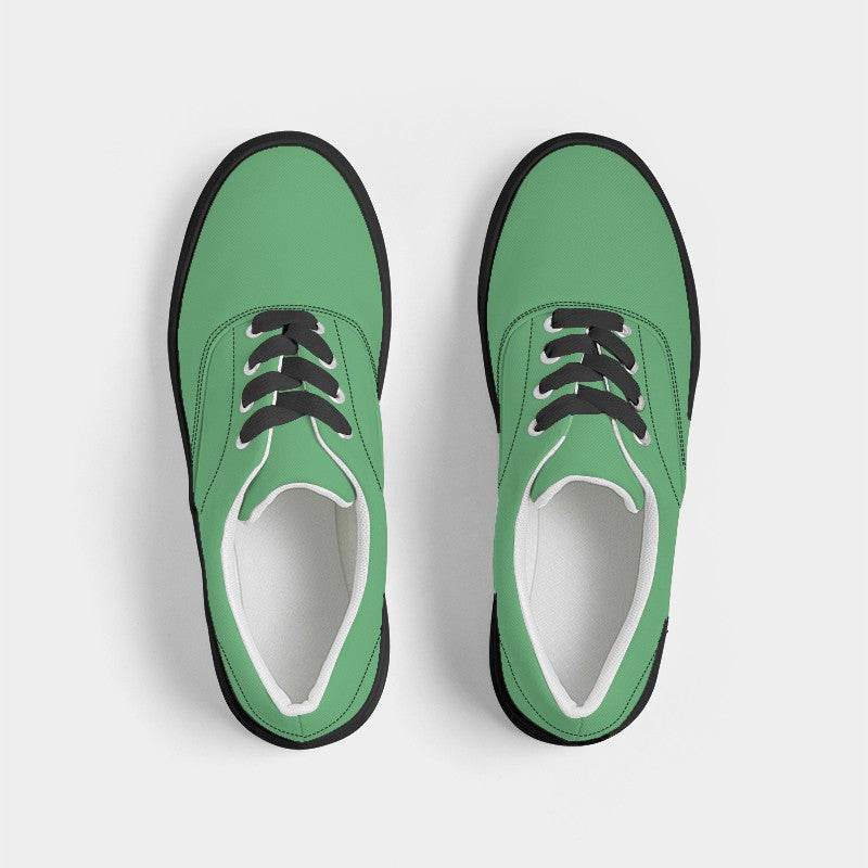 Medium-Light Medium Green Men's Canvas Sneakers (G-ME-ML) - Top