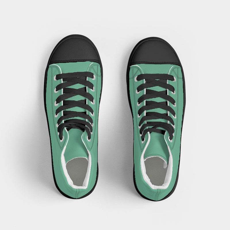 Medium-Light Medium Green Women's High-Top Canvas Sneakers (BGG2-ME-ML) - Top