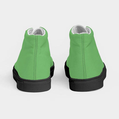 Medium-Light Medium Green Women's High-Top Canvas Sneakers (GL1-ME-ML) - Back