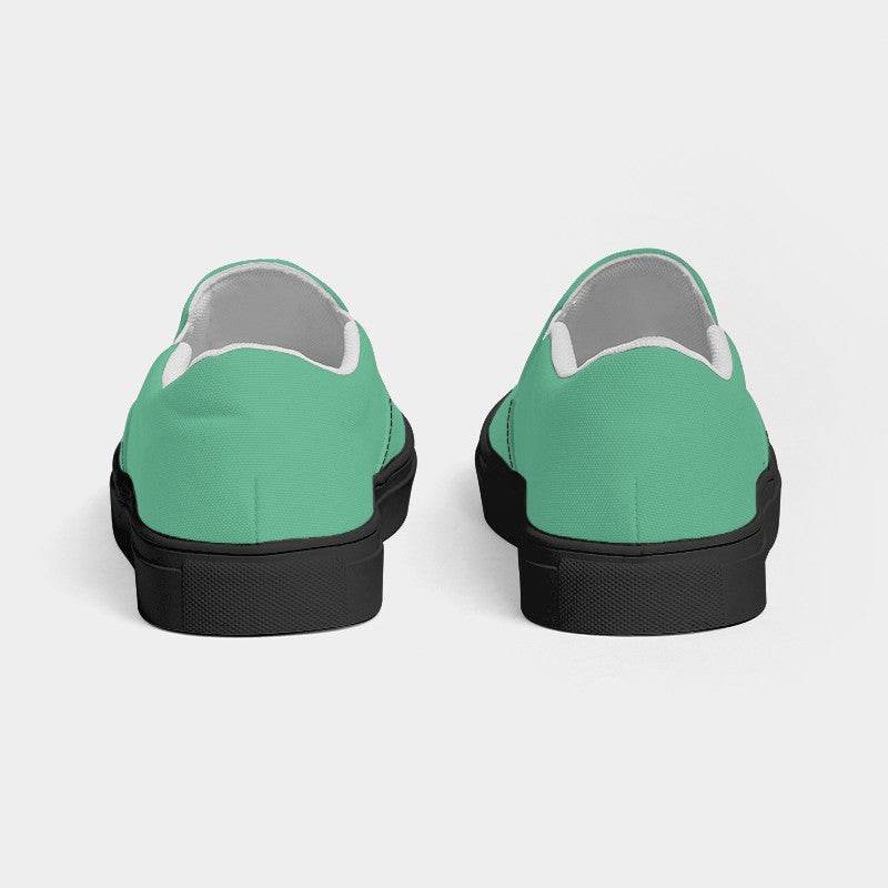 Medium-Light Medium Green Women's Slip-On Canvas Sneakers (BGG2-ME-ML) - Back