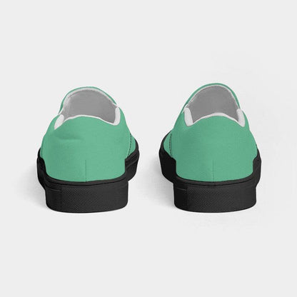 Medium-Light Medium Green Women's Slip-On Canvas Sneakers (BGG2-ME-ML) - Back
