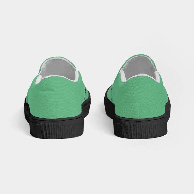 Medium-Light Medium Green Women's Slip-On Canvas Sneakers (BGG3-ME-ML) - Back