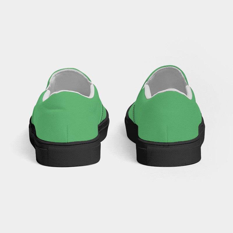 Medium-Light Medium Green Women's Slip-On Canvas Sneakers (G-ME-ML) - Back