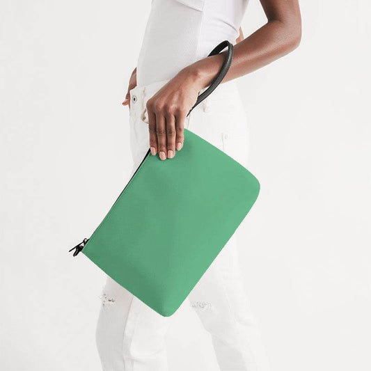 Medium-Light Medium Green Zip Pouch (BGG3-ME-ML) - Side Holding