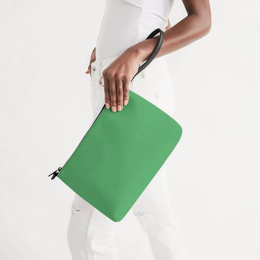 Medium-Light Medium Green Zip Pouch (G-ME-ML) - Side Holding