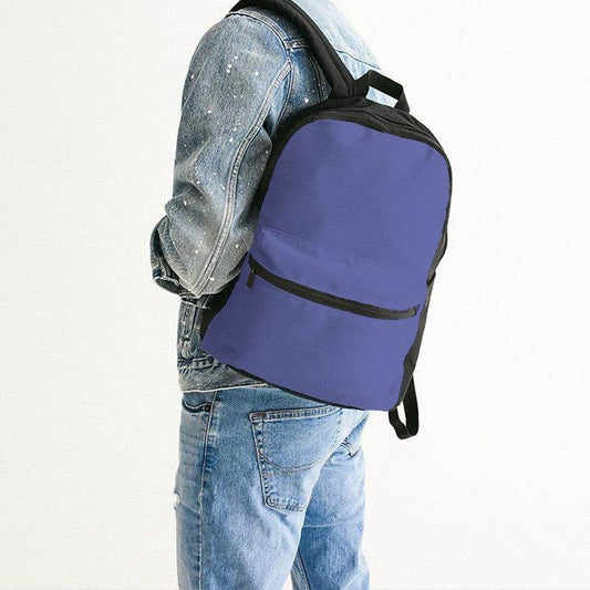 Medium-Light Medium Indigo Canvas Backpack (PUI3-ME-ML) - Man Back CloseUp