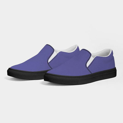 Medium-Light Medium Indigo Men's Slip-On Canvas Sneakers (PUI2-ME-ML) - Side 3