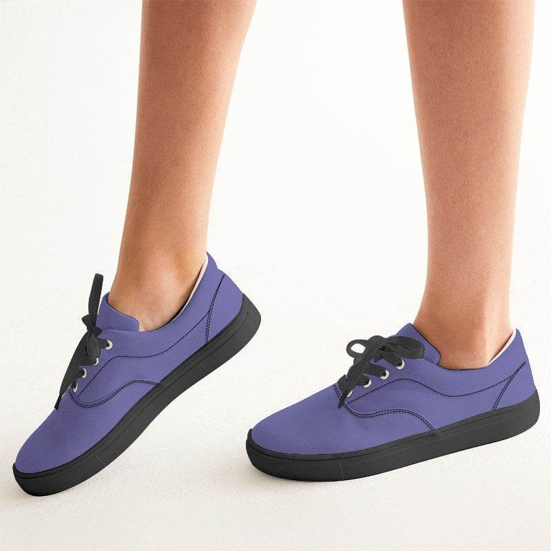 Medium-Light Medium Indigo Women's Canvas Sneakers (PUI2-ME-ML) - Woman CloseUp