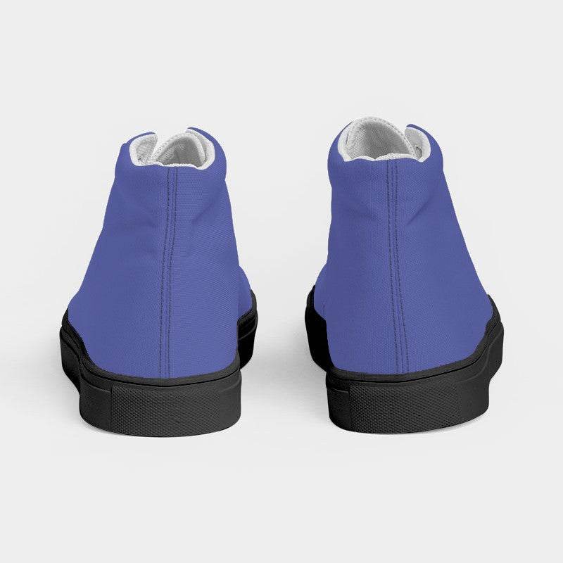 Medium-Light Medium Indigo Women's High-Top Canvas Sneakers (PUI3-ME-ML) - Back