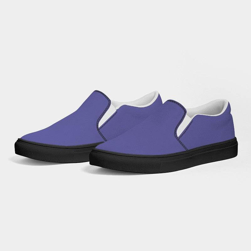 Medium-Light Medium Indigo Women's Slip-On Canvas Sneakers (PUI2-ME-ML) - Side 3
