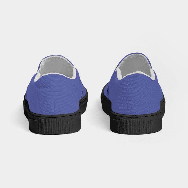 Medium-Light Medium Indigo Women's Slip-On Canvas Sneakers (PUI3-ME-ML) - Back
