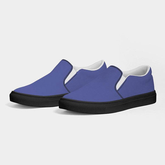 Medium-Light Medium Indigo Women's Slip-On Canvas Sneakers (PUI3-ME-ML) - Side 3