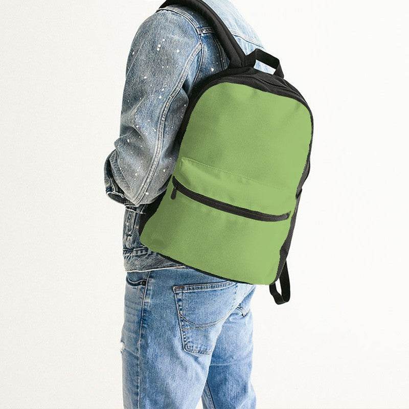 Medium-Light Medium Lime Canvas Backpack (GL3-ME-ML) - Man Back CloseUp