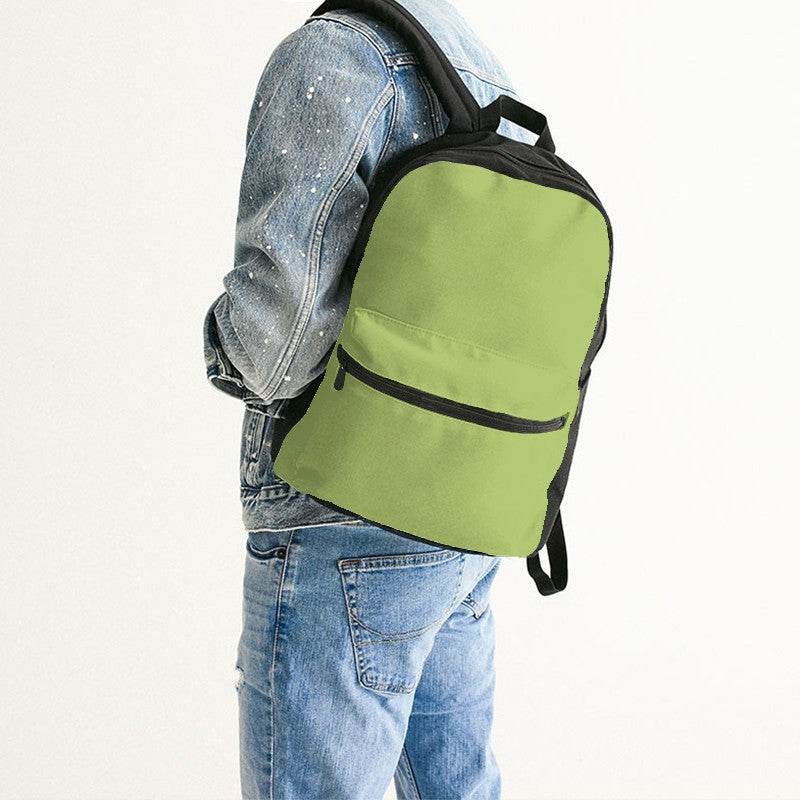 Medium-Light Medium Lime Canvas Backpack (L-ME-ML) - Man Back CloseUp
