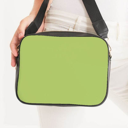 Medium-Light Medium Lime Crossbody Bag (L-ME-ML) - Woman Front CloseUp