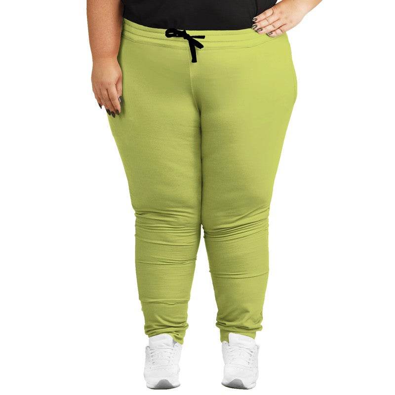 Medium-Light Medium Lime Joggers PLUS (LY1-ME-ML) - Woman Front PLUS