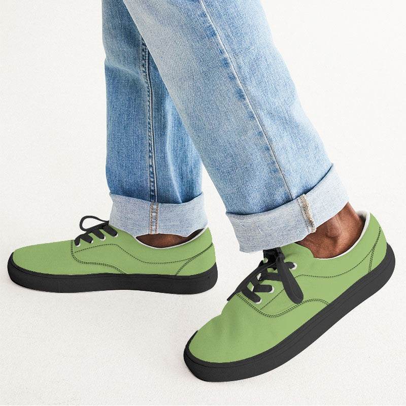 Medium-Light Medium Lime Men's Canvas Sneakers (GL3-ME-ML) - Man CloseUp