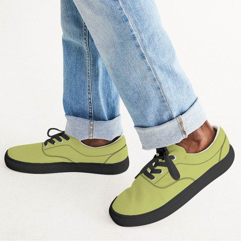 Medium-Light Medium Lime Men's Canvas Sneakers (LY1-ME-ML) - Man CloseUp