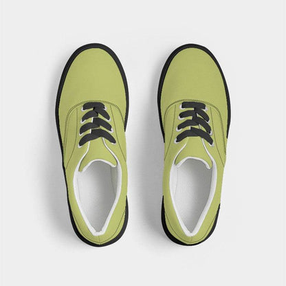 Medium-Light Medium Lime Men's Canvas Sneakers (LY1-ME-ML) - Top