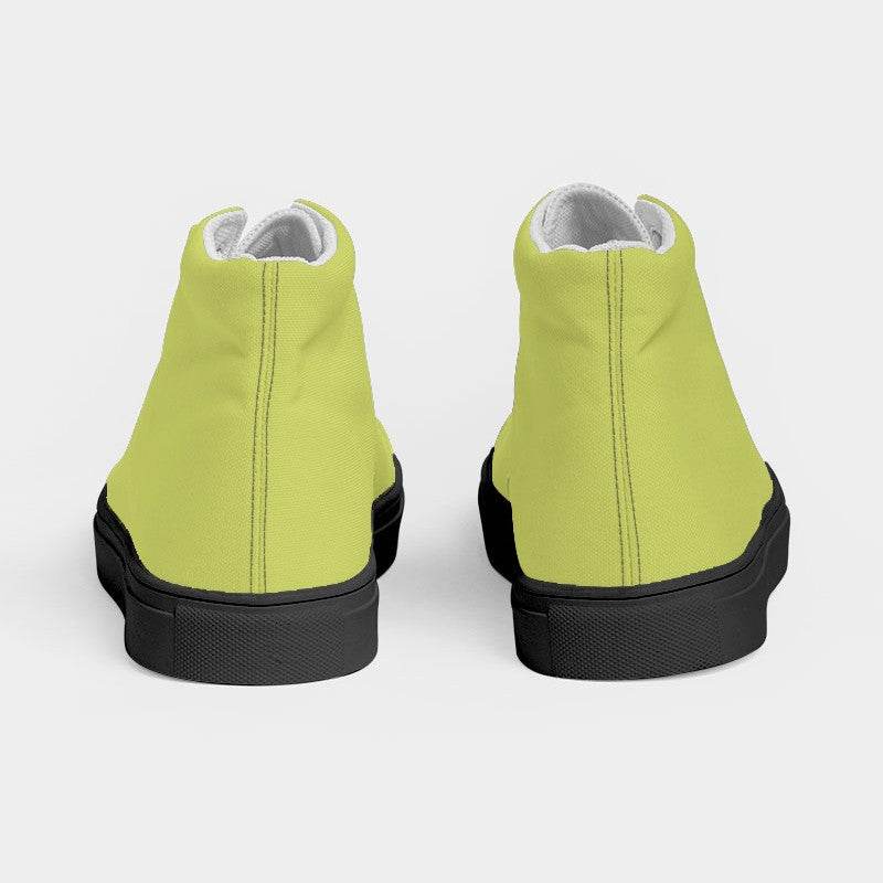 Medium-Light Medium Lime Men's High-Top Canvas Sneakers (LY1-ME-ML) - Back