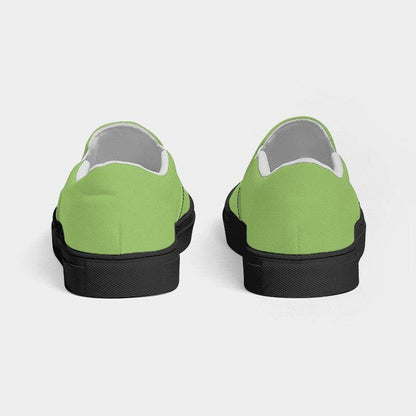 Medium-Light Medium Lime Men's Slip-On Canvas Sneakers (GL3-ME-ML) - Back