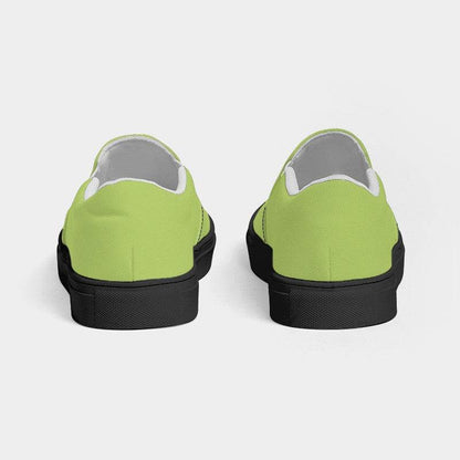 Medium-Light Medium Lime Men's Slip-On Canvas Sneakers (L-ME-ML) - Back