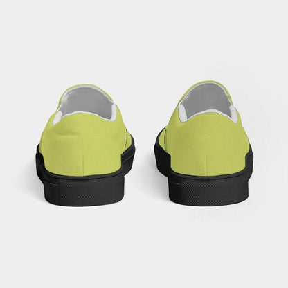 Medium-Light Medium Lime Men's Slip-On Canvas Sneakers (LY1-ME-ML) - Back