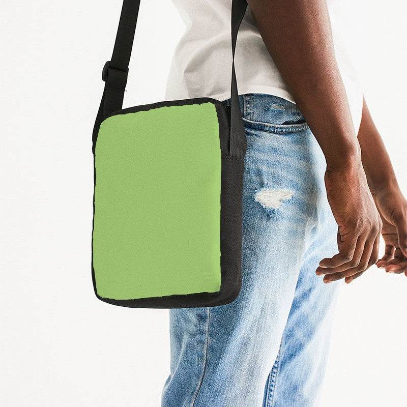 Medium-Light Medium Lime Messenger Pouch (GL3-ME-ML) - Man Side CloseUp