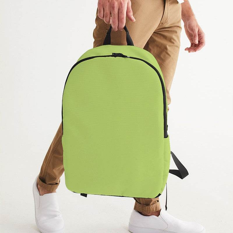 Medium-Light Medium Lime Waterproof Backpack (L-ME-ML) - Man Holding CloseUp