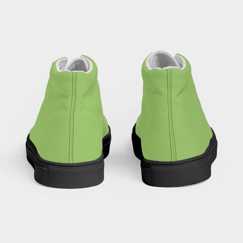 Medium-Light Medium Lime Women's High-Top Canvas Sneakers (GL3-ME-ML) - Back