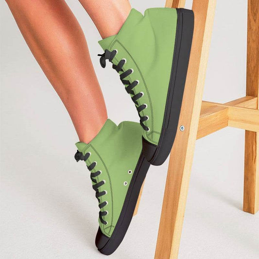 Medium-Light Medium Lime Women's High-Top Canvas Sneakers (GL3-ME-ML) - Woman CloseUp