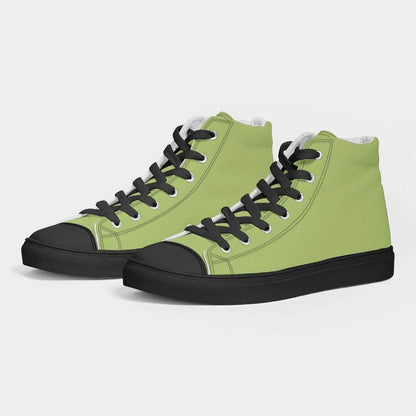 Medium-Light Medium Lime Women's High-Top Canvas Sneakers (L-ME-ML) - Side 3
