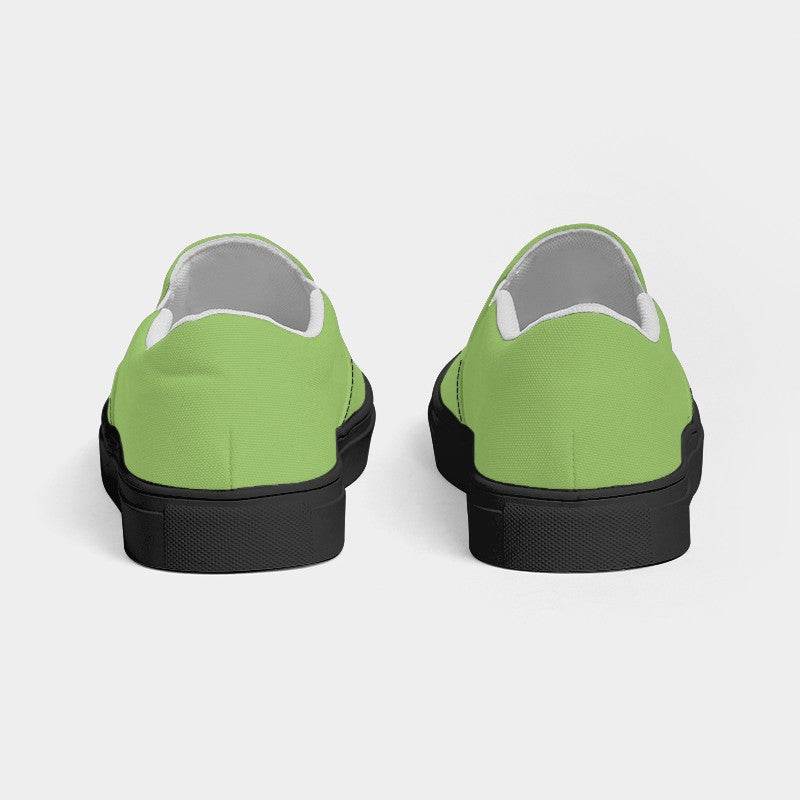 Medium-Light Medium Lime Women's Slip-On Canvas Sneakers (GL3-ME-ML) - Back