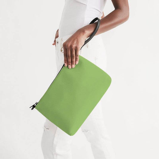 Medium-Light Medium Lime Zip Pouch (GL3-ME-ML) - Side Holding