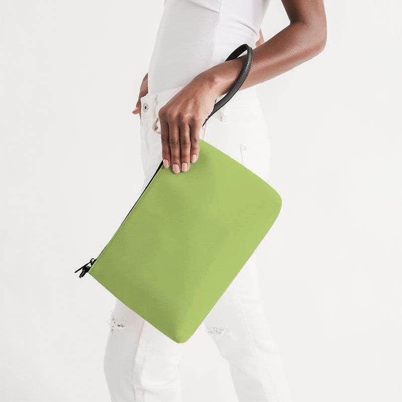 Medium-Light Medium Lime Zip Pouch (L-ME-ML) - Side Holding