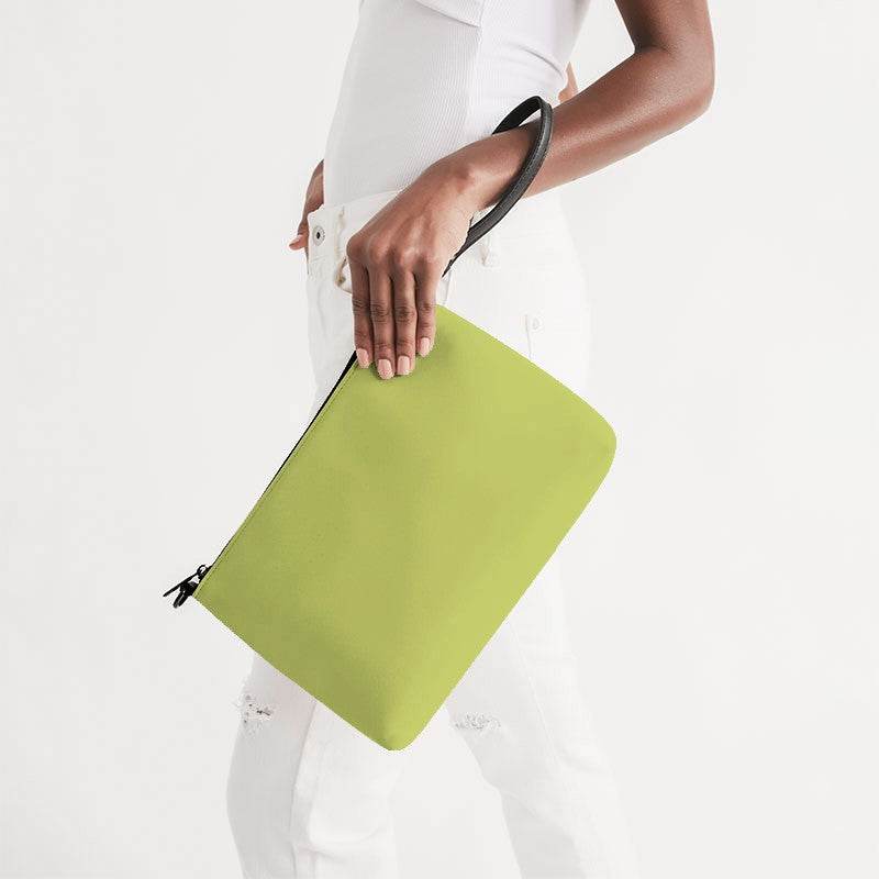Medium-Light Medium Lime Zip Pouch (LY1-ME-ML) - Side Holding
