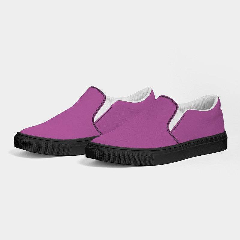 Medium-Light Medium Magenta Men's Slip-On Canvas Sneakers (PIM3-ME-ML) - Side 3
