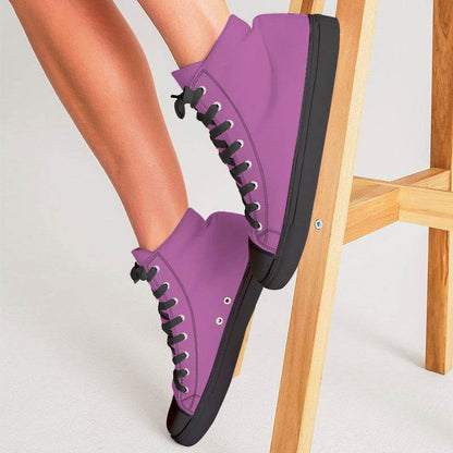 Medium-Light Medium Magenta Women's High-Top Canvas Sneakers (PIM3-ME-ML) - Woman CloseUp