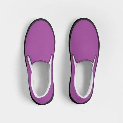 Medium-Light Medium Magenta Women's Slip-On Canvas Sneakers (M-ME-ML) - Top