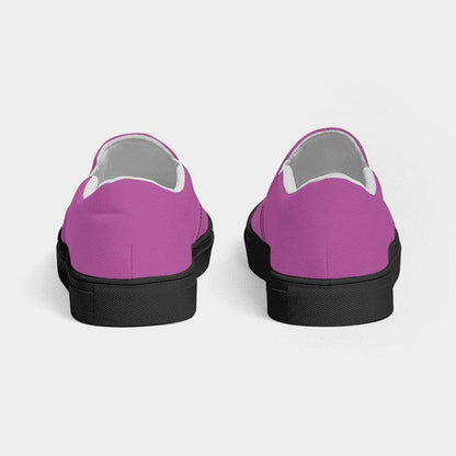 Medium-Light Medium Magenta Women's Slip-On Canvas Sneakers (PIM3-ME-ML) - Back