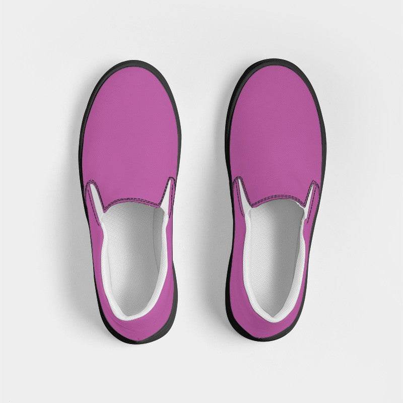 Medium-Light Medium Magenta Women's Slip-On Canvas Sneakers (PIM3-ME-ML) - Top