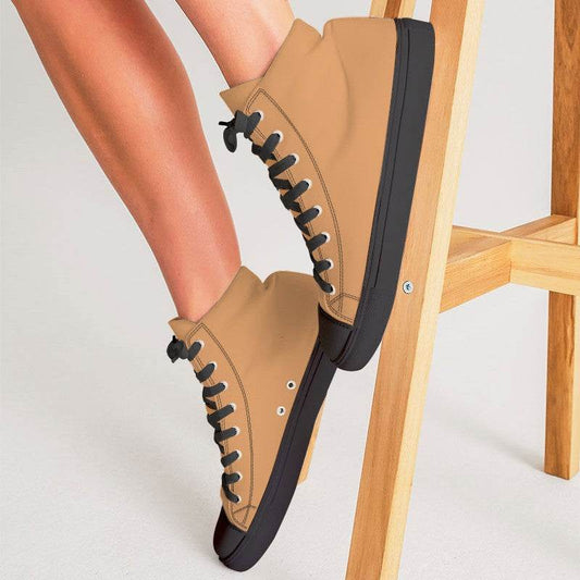 Medium-Light Medium Orange Women's High-Top Canvas Sneakers (O-ME-ML) - Woman CloseUp