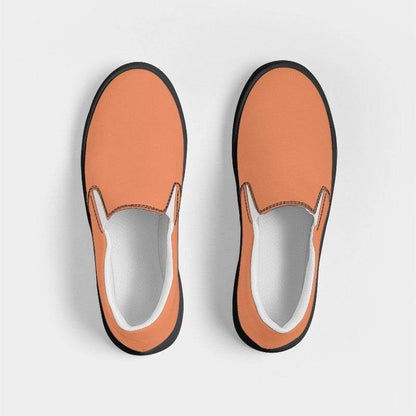 Medium-Light Medium Orange Women's Slip-On Canvas Sneakers (OR2-ME-ML) - Top